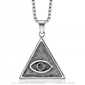 PE0304 BOBIJOO Jewelry Eye of God Triangle Pendant Silver