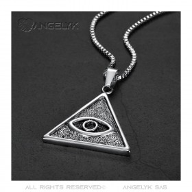 Pendentif Triangle Oeil de Dieu Argent bobijoo