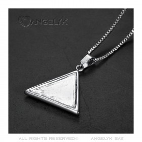 PE0304 BOBIJOO Jewelry Eye of God Triangle Pendant Silver