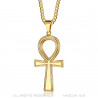 PE0305 BOBIJOO Jewelry Colgante de cruz egipcia de Ankh de oro de la vida