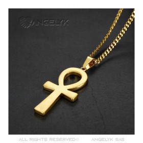 PE0305 BOBIJOO Jewelry Egyptian Ankh Cross Pendant of Life Gold