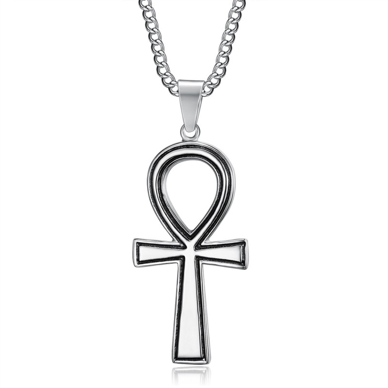 PE0306 BOBIJOO Jewelry Colgante Egipcio de Cruz Ankh de Plata