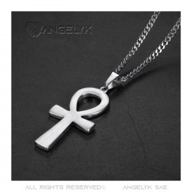 PE0306 BOBIJOO Jewelry Egyptian Ankh Cross Pendant of Life Silver