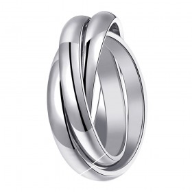 Bague 3 Anneaux Acier Inoxydable 316L Argenté bobijoo