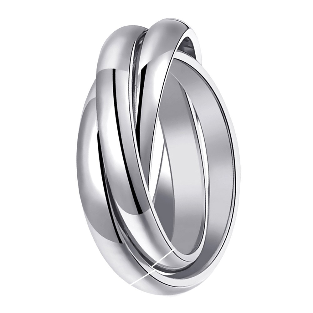 Bague Alliance TRIO 3 ANNEAUX LARGE en ACIER NEUF T 68