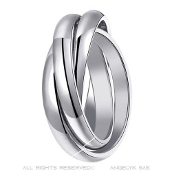 BAF0013 BOBIJOO Jewelry Ring 3 Rings 316L Stainless Steel Silver