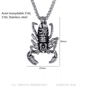 PE0073 BOBIJOO Jewelry Anhänger Scorpion Man 316L Stahlkette