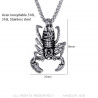 Pendentif Scorpion Homme Acier 316L Chaîne bobijoo