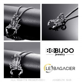 PE0073 BOBIJOO Jewelry Anhänger Scorpion Man 316L Stahlkette