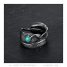 BA0392 BOBIJOO Jewelry US Turquoise Feather Biker Ring Siegel