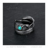 BA0392 BOBIJOO Jewelry US Turquoise Feather Biker Ring Signet