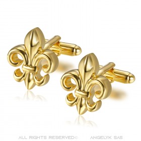 BM0025 BOBIJOO Gemelli gioielli Fleur de Lys Dorato fino