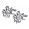 Boutons de Manchette Fleur de Lys Argenté bobijoo