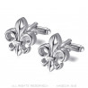 BM0025S BOBIJOO Jewelry Fleur-de-Lys Silber Manschettenknöpfe