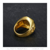 BA0011 BOBIJOO Jewelry Chevaliere Ring Stahl Gold vergoldet feine Freimaurerei