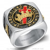 BA0133 BOBIJOO Jewelry Anillo De Sello Templario Masonería En Hoc Signo Vinces