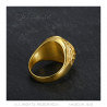 BA0251 BOBIJOO Gioielli Anello con sigillo Golden Ring Man Anchor Navy Gold Eagle Nation