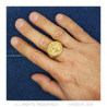 BA0251 BOBIJOO Gioielli Anello con sigillo Golden Ring Man Anchor Navy Gold Eagle Nation