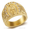 BA0272 BOBIJOO Jewelry Ring Siegel Ring Camargue Hufeisen Virgin Steel Gold