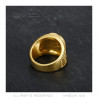 BA0272 BOBIJOO Anello gioielli Anello con sigillo Camargue Ferro di cavallo in acciaio vergine oro