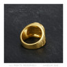 BA0272 BOBIJOO Jewelry Ring Siegel Ring Camargue Hufeisen Virgin Steel Gold