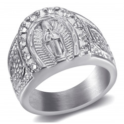 BA0272S BOBIJOO Jewelry Ring Signet Ring Camargue Horseshoe Virgin Steel Silver