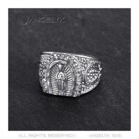 BA0272S BOBIJOO Jewelry Ring Signet Ring Camargue Horseshoe Virgin Steel Silver