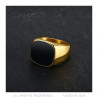 BA0317 BOBIJOO Jewelry Signet Ring Cabochon Enamelled Steel Golden