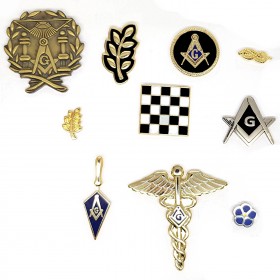 PIN0034 BOBIJOO Jewelry Lot of 10 Freemasonry Theme pins