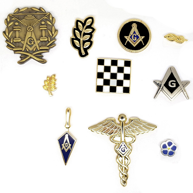 PIN0034 BOBIJOO Jewelry Lot von 10 Freimaurer-Themen-Pins