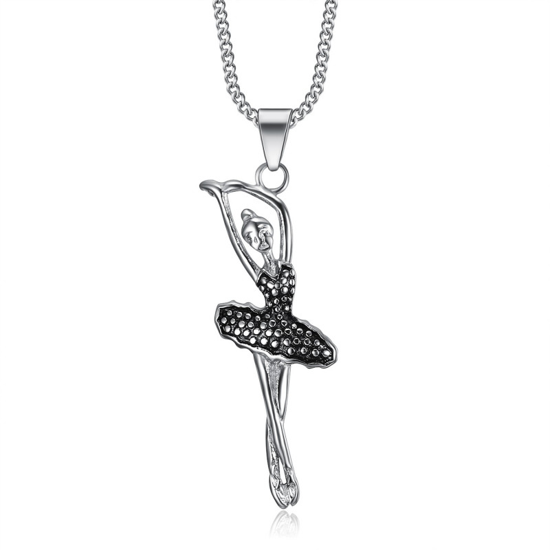 Pendentif Collier Danseuse Classique Acier 316L bobijoo