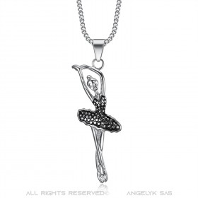 Pendentif Collier Danseuse Classique Acier 316L bobijoo