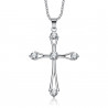 PEF0012 BOBIJOO Collana di gioielli con ciondolo a croce latina in acciaio con strass