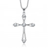 PEF0012 BOBIJOO Jewelry Necklace Pendant Latin Cross Steel Set with Rhinestones