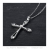 PEF0012 BOBIJOO Collana di gioielli con ciondolo a croce latina in acciaio con strass