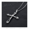 PEF0012 BOBIJOO Jewelry Halskette Anhänger Latin Cross Steel Set mit Strasssteinen