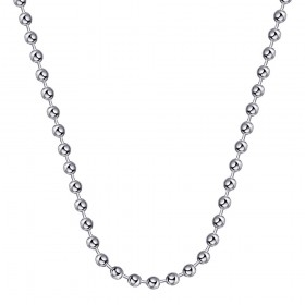 Chaîne Collier Maille Perles Boules Billes 4mm 55cm Acier Argent bobijoo