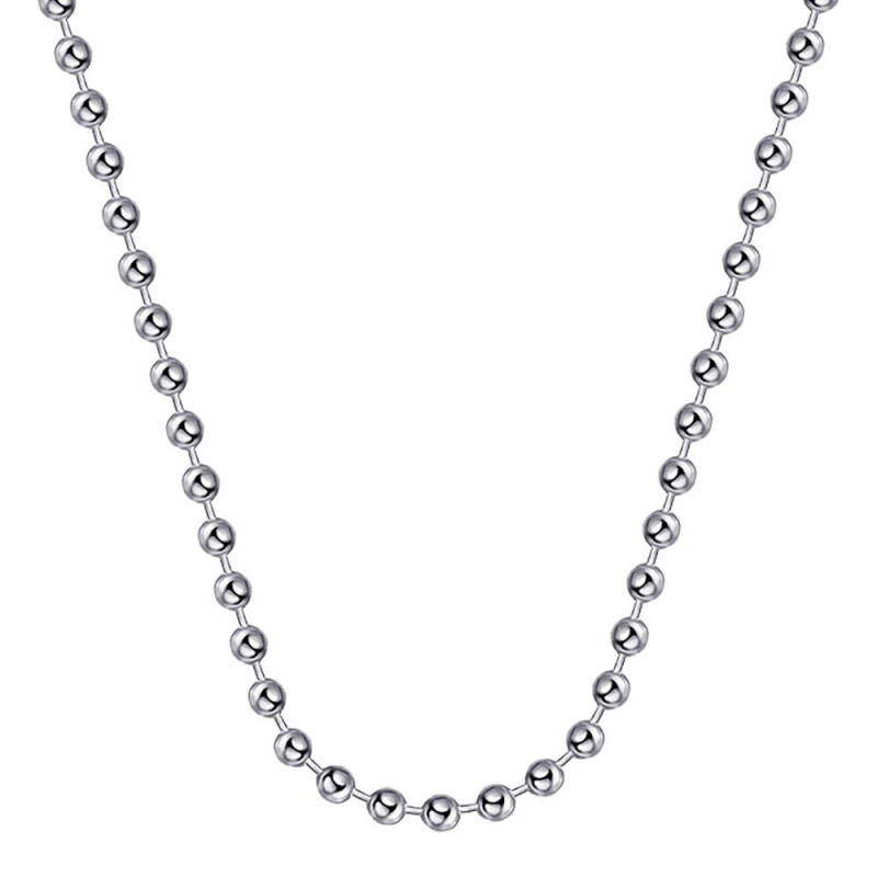 COH0034S BOBIJOO Collana a catena di gioielli Perline a maglie Palline Perline 4mm 55cm Acciaio argento