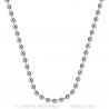 COH0034S BOBIJOO Jewelry Chain Necklace Mesh Beads Balls Beads 4mm 55cm Steel Silver