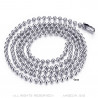 COH0034S BOBIJOO Collana a catena di gioielli Perline a maglie Palline Perline 4mm 55cm Acciaio argento