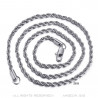 COH0027S BOBIJOO Jewelry Chain Necklace Twisted Mesh Rope 3mm 55cm Steel Silver