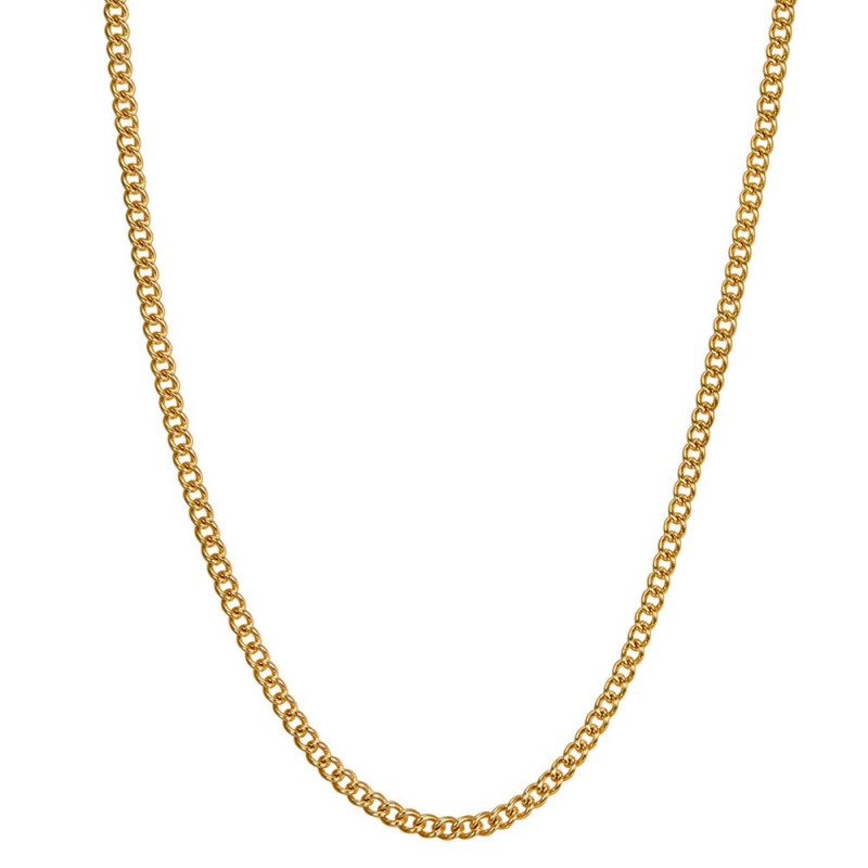 COH0028 BOBIJOO Jewelry Chain Necklace Cuban Mesh 2mm 45cm Steel Gold