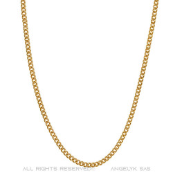 COH0028 BOBIJOO Collana con catena di gioielli Maglia cubana 2 mm 45 cm Acciaio oro