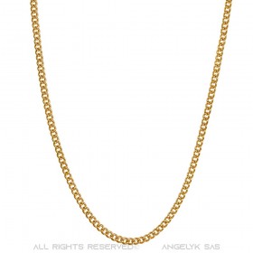 COH0028 BOBIJOO Jewelry Kettenhalskette Cuban Mesh 2mm 45cm Stahl Gold