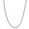 COH0028S BOBIJOO Collana con catena di gioielli in maglia cubana 2 mm 45 cm in acciaio argento