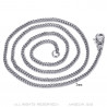 Chaîne Collier Maille Cubaine 2mm 45cm Acier Argent bobijoo