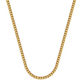 COH0029 BOBIJOO Jewelry Kettenhalskette Venezianisches Netz 2mm 55cm Stahl Gold