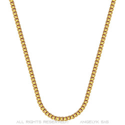 COH0029 BOBIJOO Jewelry Collar Cadena Malla Veneciana 2mm 55cm Acero Dorado