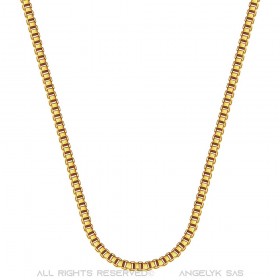 COH0029 BOBIJOO Jewelry Chain Necklace Venetian Mesh 2mm 55cm Steel Gold