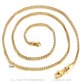 COH0029 BOBIJOO Jewelry Kettenhalskette Venezianisches Netz 2mm 55cm Stahl Gold